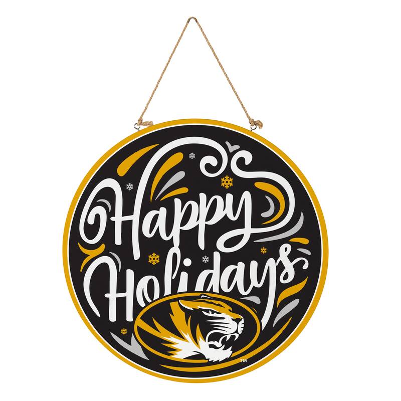 University of Missouri 18" x 18" Happy Holidays Door Décor Wall Sign - 18" x 18"