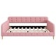 preview thumbnail 37 of 56, Tufted Upholstered Daybed with 4 Solid Pine Legs, Linen Fabric Sofa Bed Frame, Wooden Slat Support, Easy Assemble