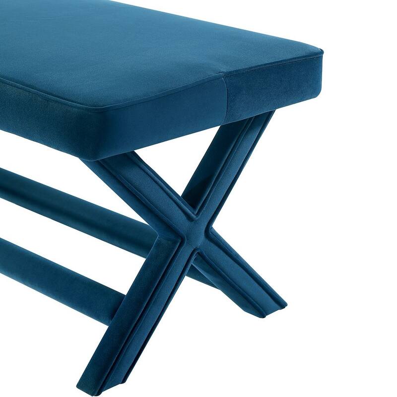 Manhattan Comfort Abigail Mid-Century Modern Velvet Upholstered Bench