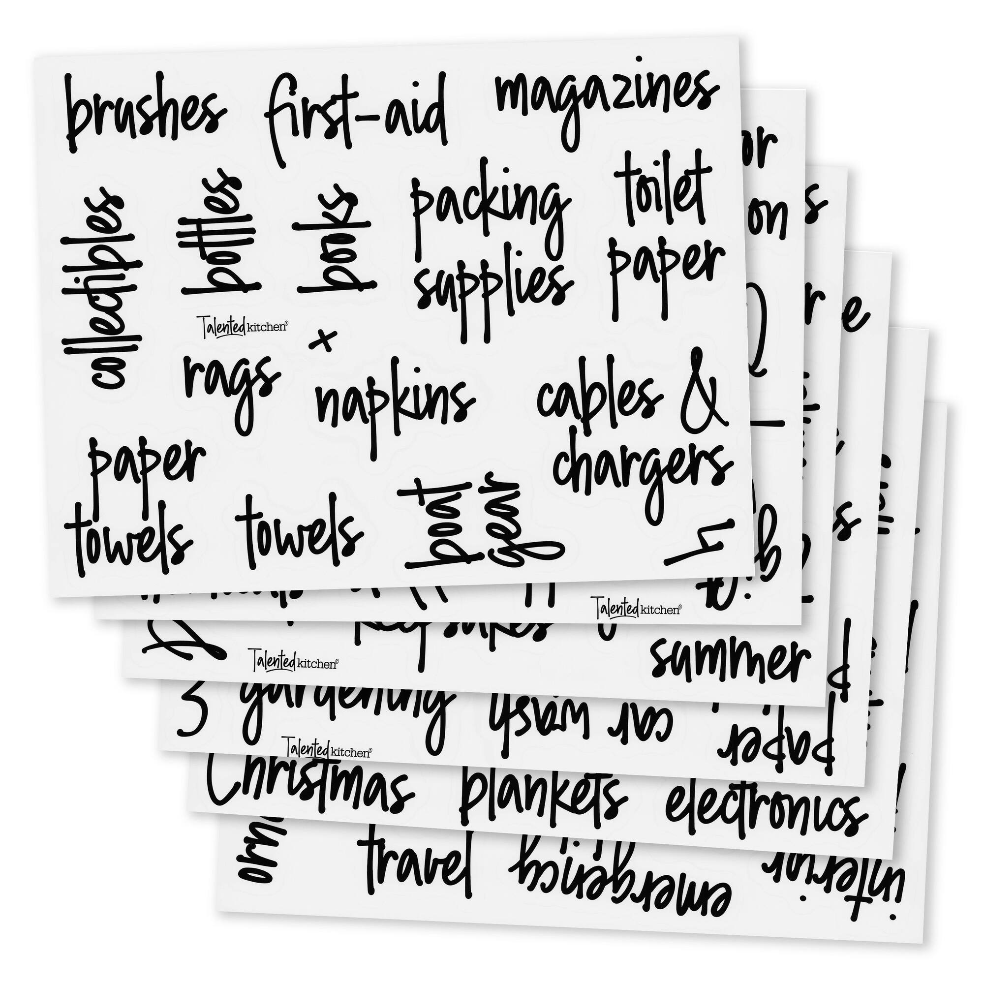 136 Storage Room & Garage Organization Labels with Black Script for