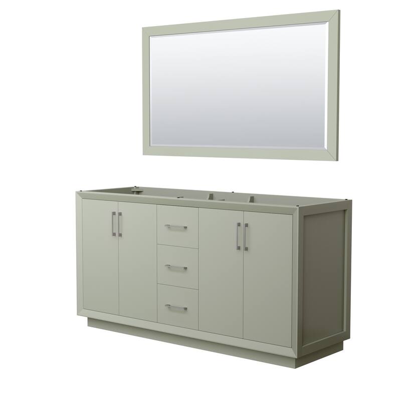 Wyndham Collection WCF414166D-CXSXX-M58 Strada 65" Double Free - Light Green / Brushed Nickel Hardware
