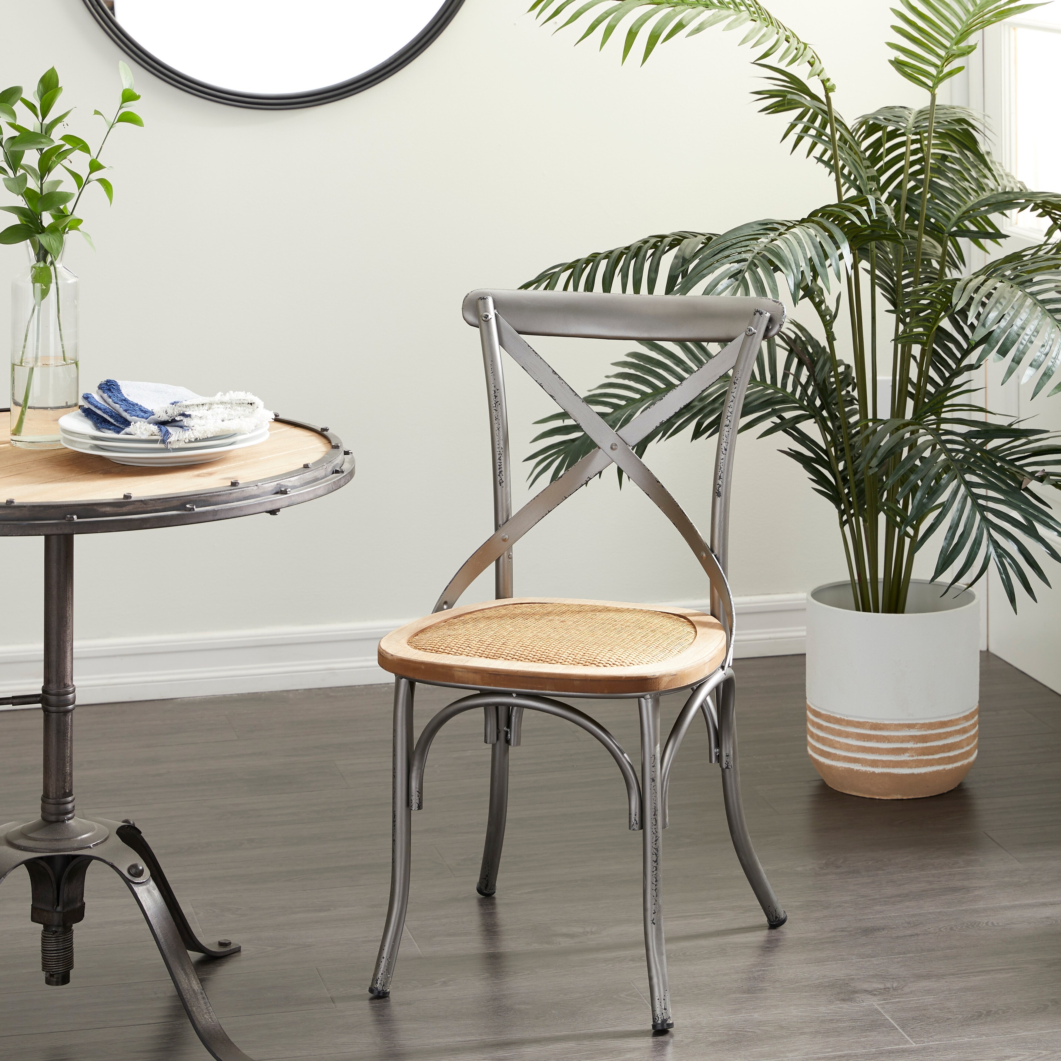 Metal farmhouse online dining chairs