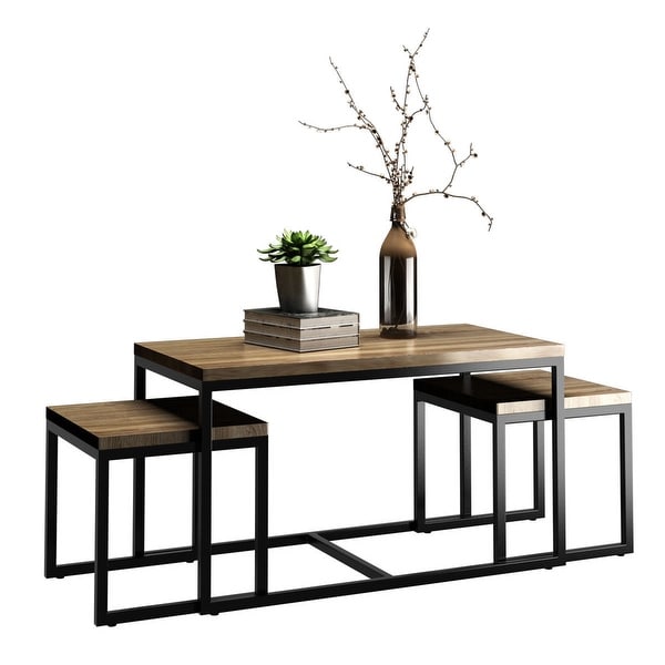 Shop Costway 3 Piece Nesting Coffee & End Table Set Wood ... Find amazing deals on 3 piece living room sets from several brands all in one place.