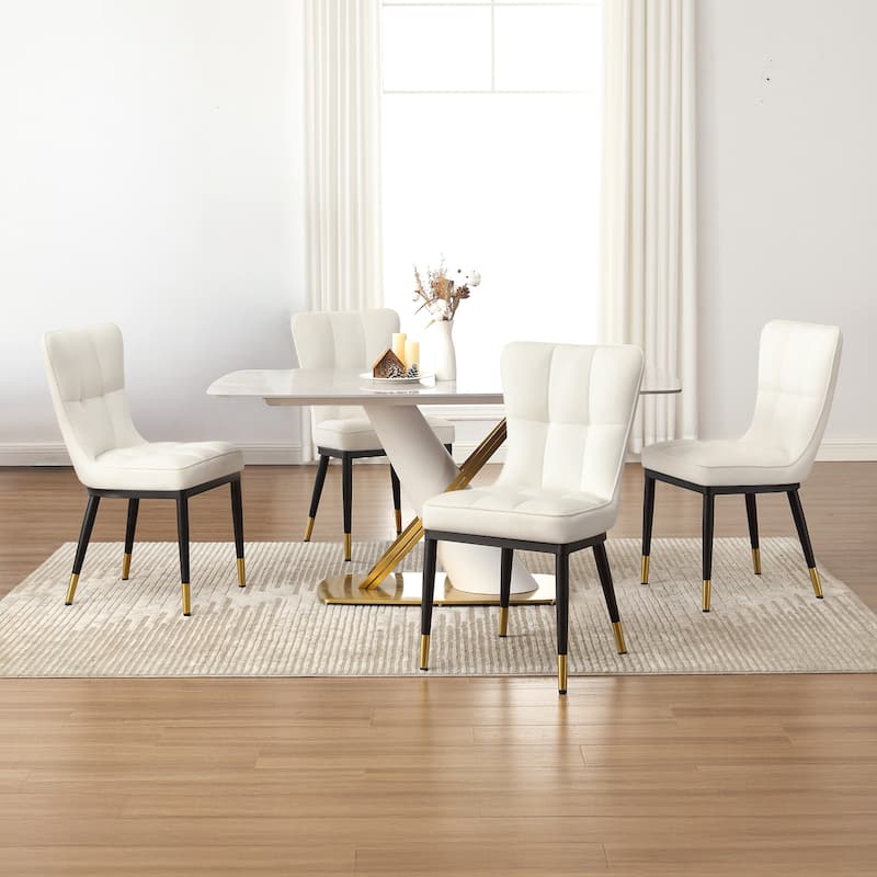 Modern Velvet Upholstered Dining Chairs, Set of 2/4 - 35.8"H x 18.9"W x 23.2"D
