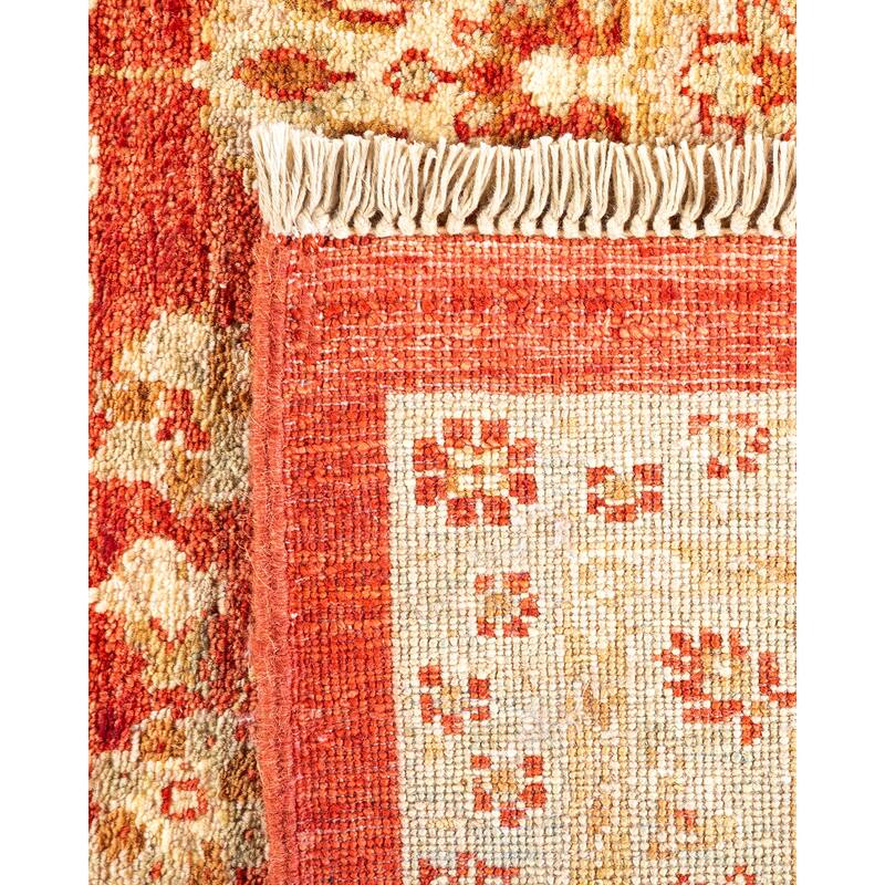 Overton Hand Knotted Wool Vintage Inspired Traditional Mogul Orange Area Rug - 9 x 12