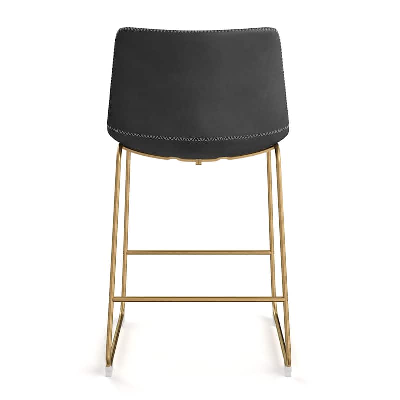Petra Counter Height Stool with Gold Frame (Set of 2)