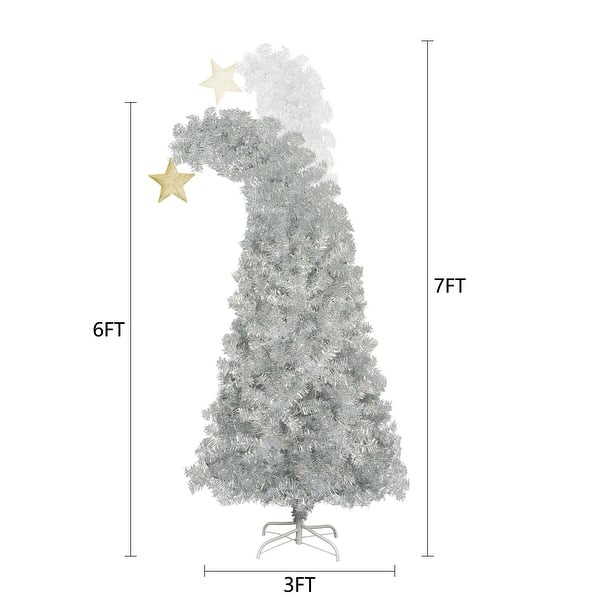 6 FT White Christmas Tree with 300 Colorful LED Lights Bed Bath