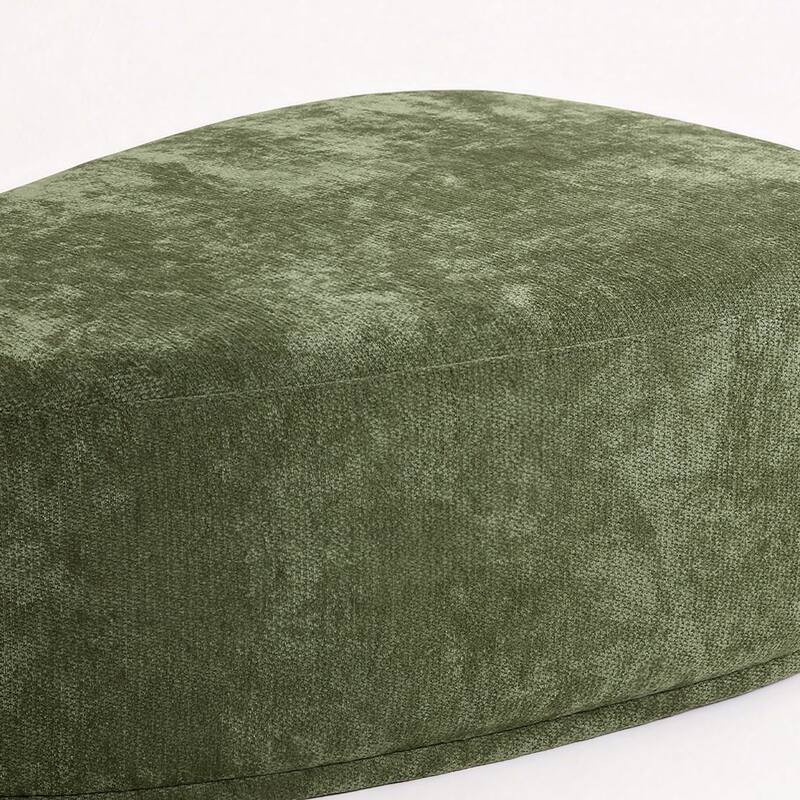 Leon 43" W Modern Oversized Chenille Triangular Cheese Ottoman