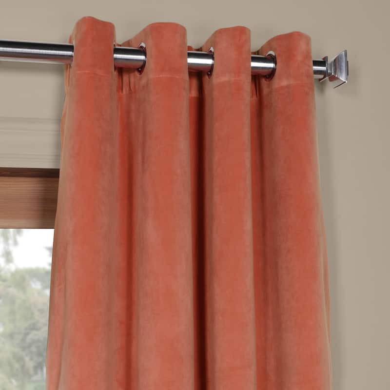 Exclusive Fabrics Signature Blackout Velvet Grommet Curtain (1 Panel)