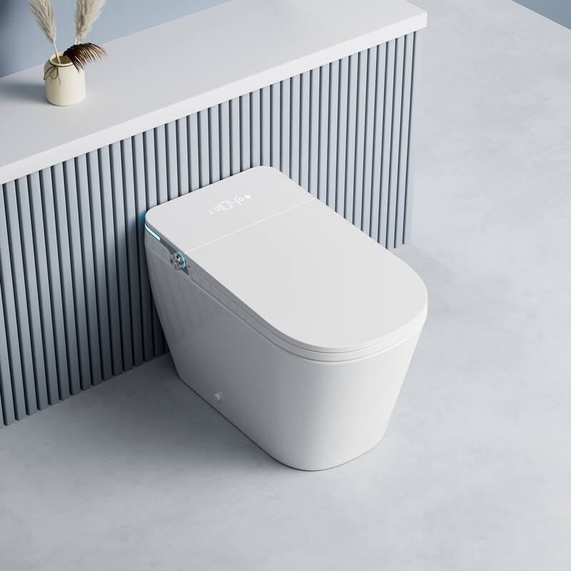 Yecla Smart Bidet Toilet Combo with LED screen display,ADA Chair Height,Auto Open & Close,Dryer & Foot/Men's flush recognition