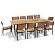 preview thumbnail 10 of 27, 11-piece Outdoor Patio Aluminum Rectangle Dining Set with Umbrella Hole Brown