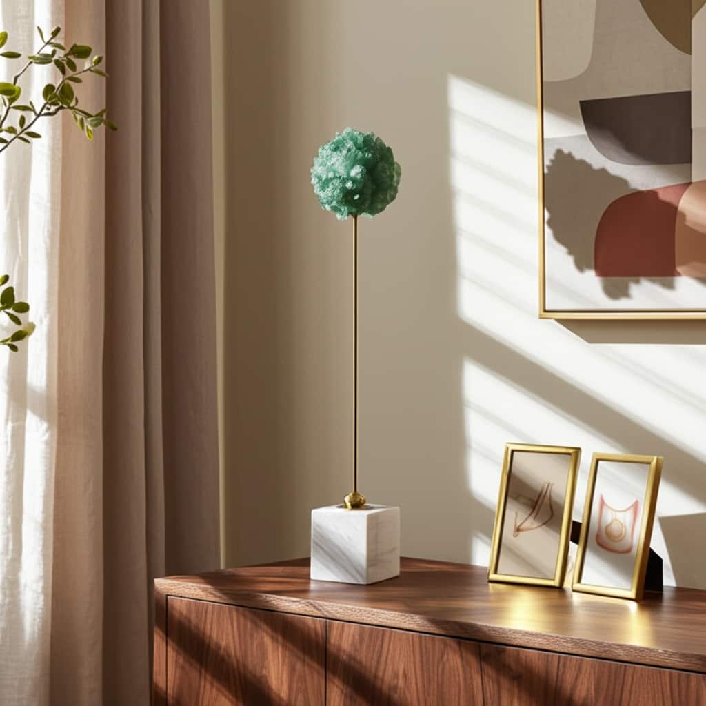 Metal Marble Decorative Object Sculpture with Modern Fauna Design