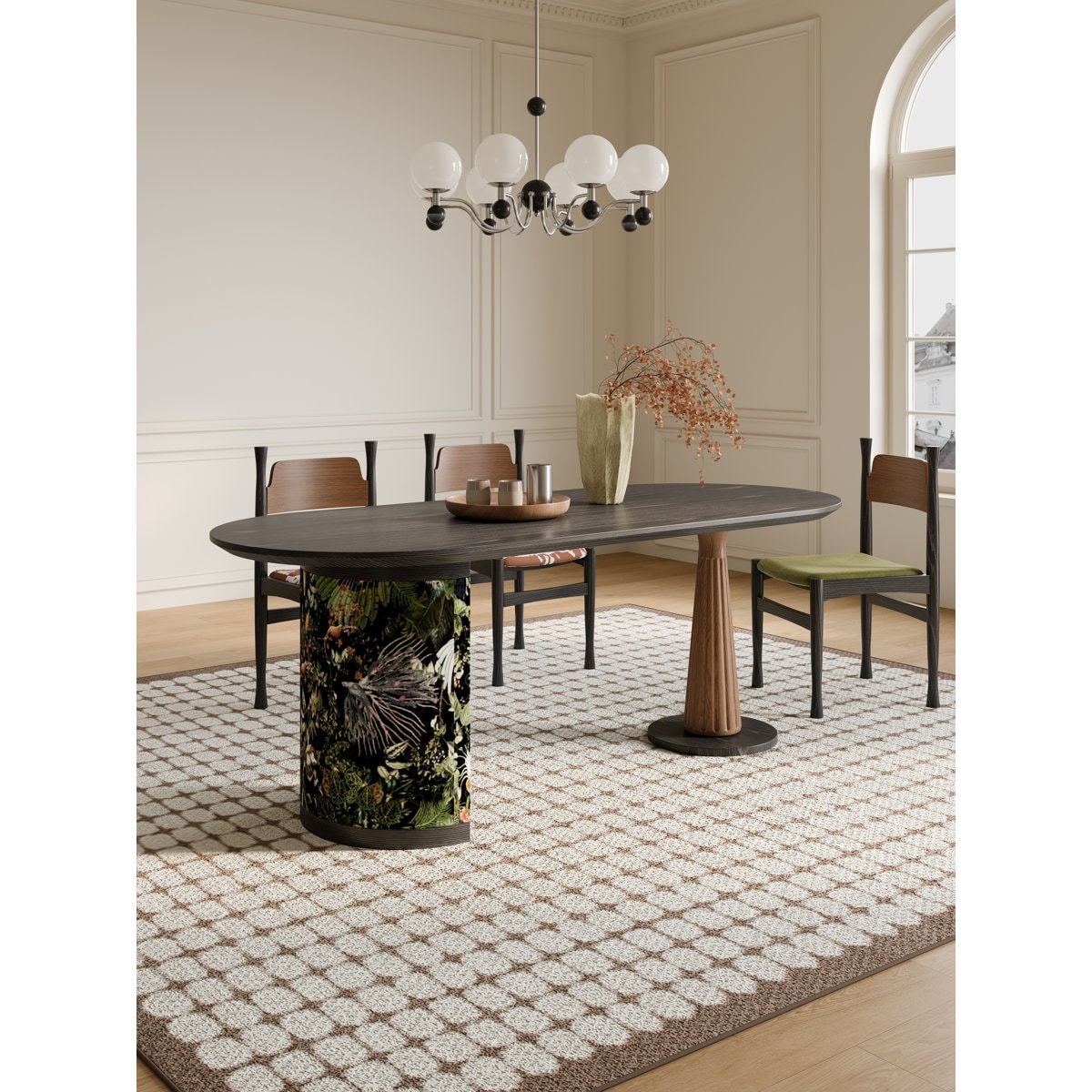 Gefab Luxe Pedestal 63'' Dining Table