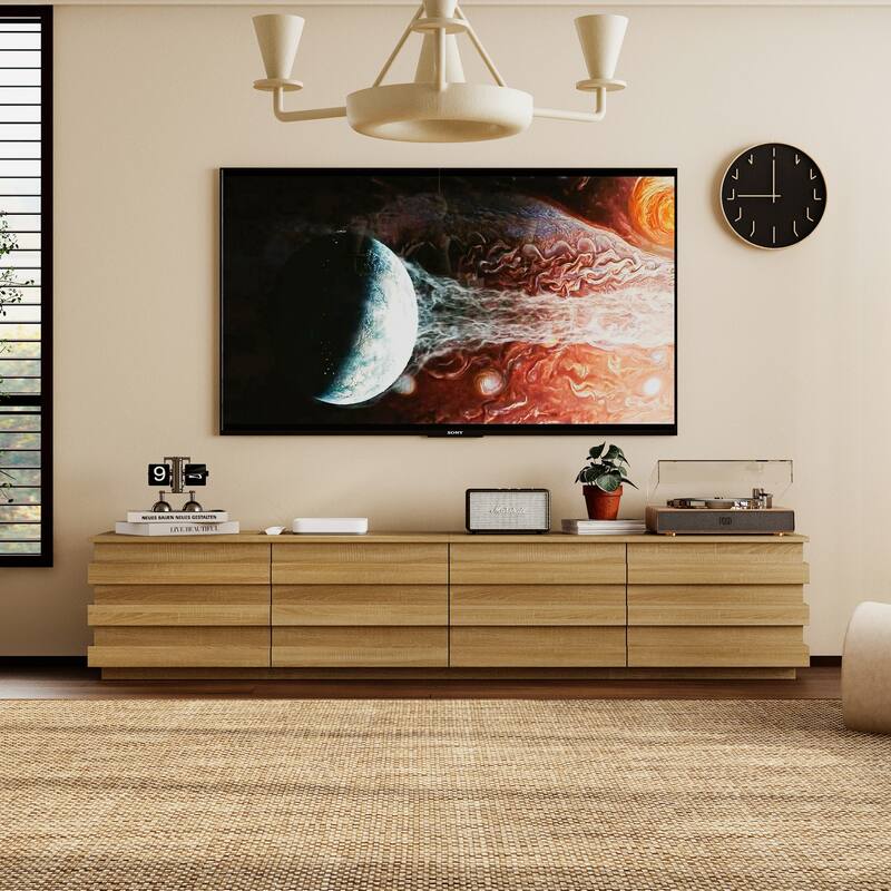 Contemporary Wooden TV Stand Entertainment Center: Minimalist Design Meets Functional Storage