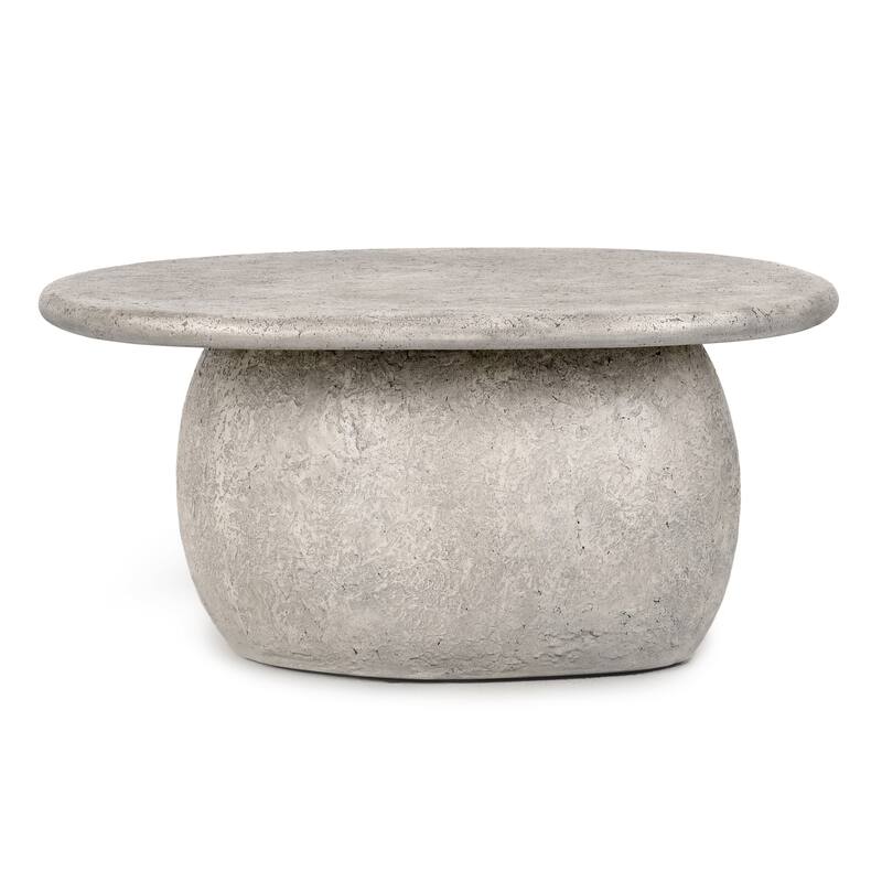 Classic Home Britney 42-inch Concrete Outdoor Round Coffee Table - 42Wx42Dx18H