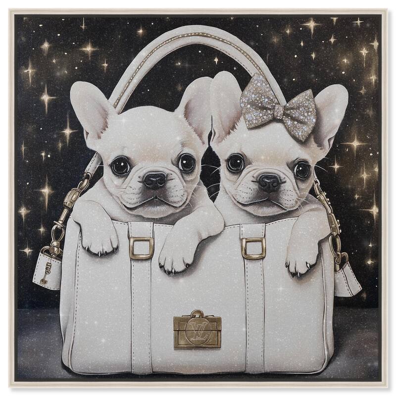 Constellation Frenchie Purse Canvas by Art Remedy - Silver - 40" x 40"