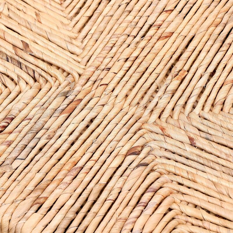 Set of 2 Backless Bar Stools, Paper Rope Backless/Water Hyacinth Backless