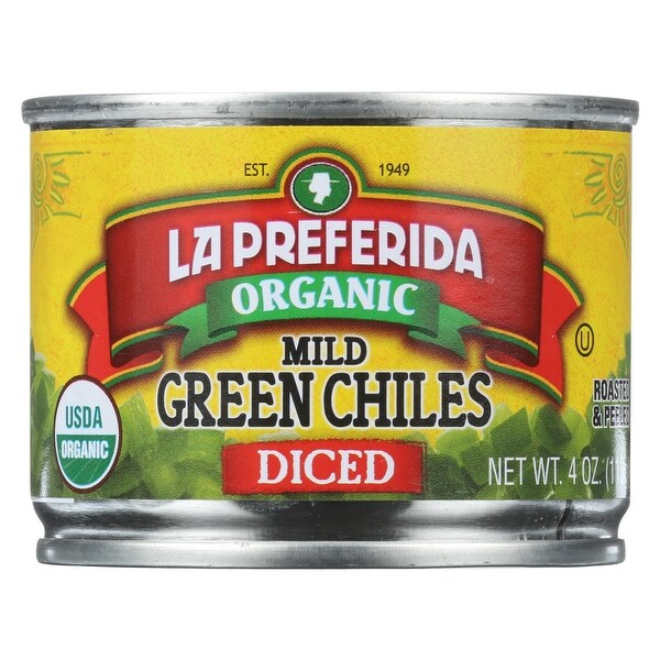 La Preferida Diced Tomatoes - Green Chilies - Case of 12 - 4 Fl oz.
