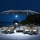preview thumbnail 41 of 62, 15ft Patio Umbrella Outdoor Market Umbrella with Base and LED Lights Navy Blue