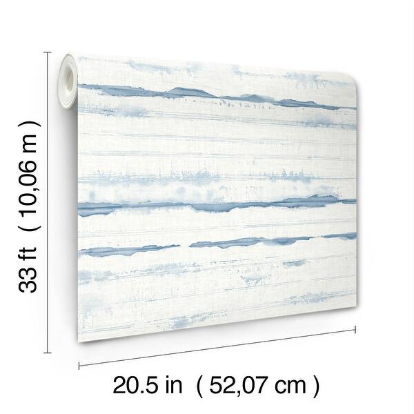 A-Street Prints Destin Blue Stripe Wallpaper