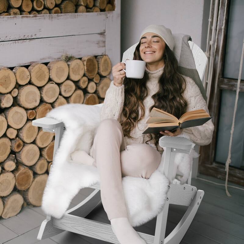 WINSOON HIPS All Weather Outdoor Indoor Oversized Rocking Chair,Adirondack Rocking Chair Set of 4
