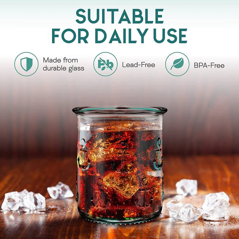 Amici Home Set of 6 Italian Recycled Anchor DOF Drinking Glasses - 12 Oz