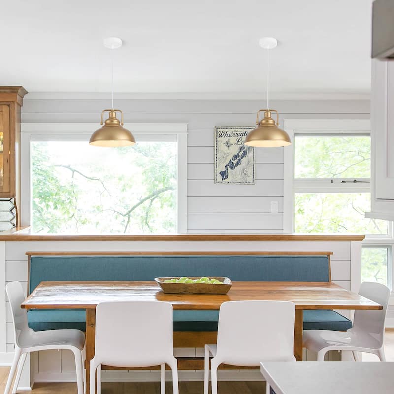 1-Light Semi Flush Mount Chandelier, Dome Pendant for Dining Room Living Room Bedroom Kitchen
