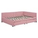 preview thumbnail 70 of 98, L-Shaped Backrest Daybed Upholstered Daybed Frame Classic Wood Slats Design with 2 Storage Drawers or Trundle, Full Size