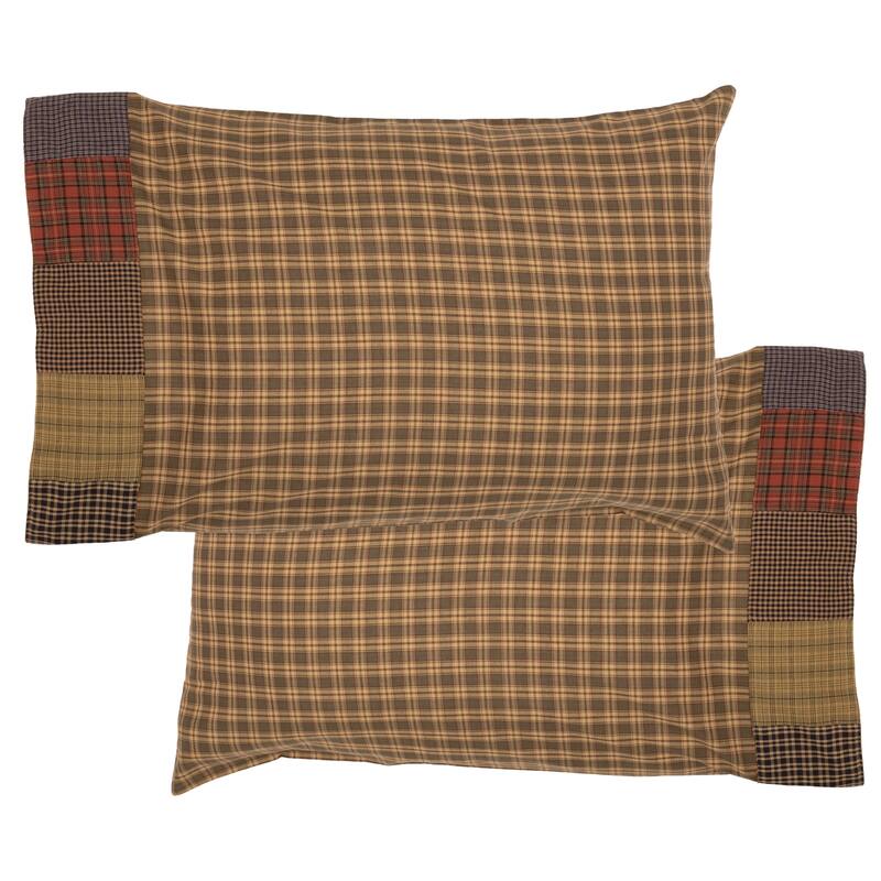 Cedar Ridge Standard Pillow Case with Block Border Set of 2