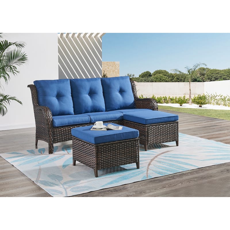 Pocassy 5-Piece Patio Furniture Set with Ottomans
