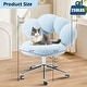 preview thumbnail 12 of 22, Armless Desk Chair Makeup Vanity Chair with Wheels and Adjustable Height Office Chair Criss Cross Cross-Legged Chair