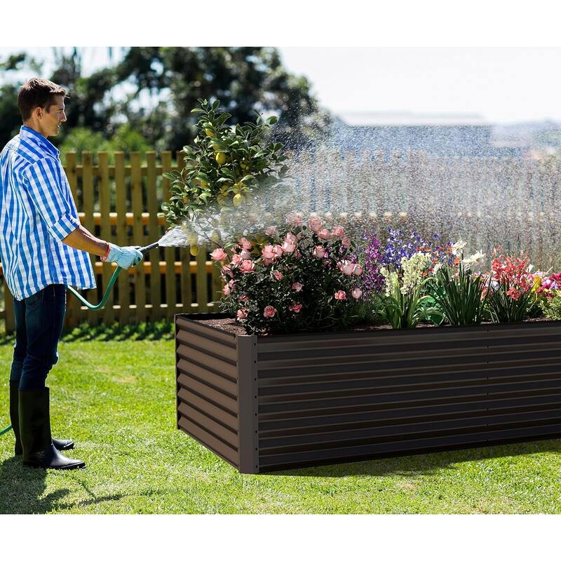 Heavy-Duty Outdoor Garden Planter Box for Vegetables with Safety Edge
