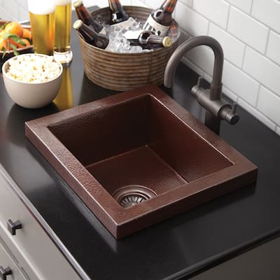 Manhattan Hand Hammered Copper Drop-in Bar Sink