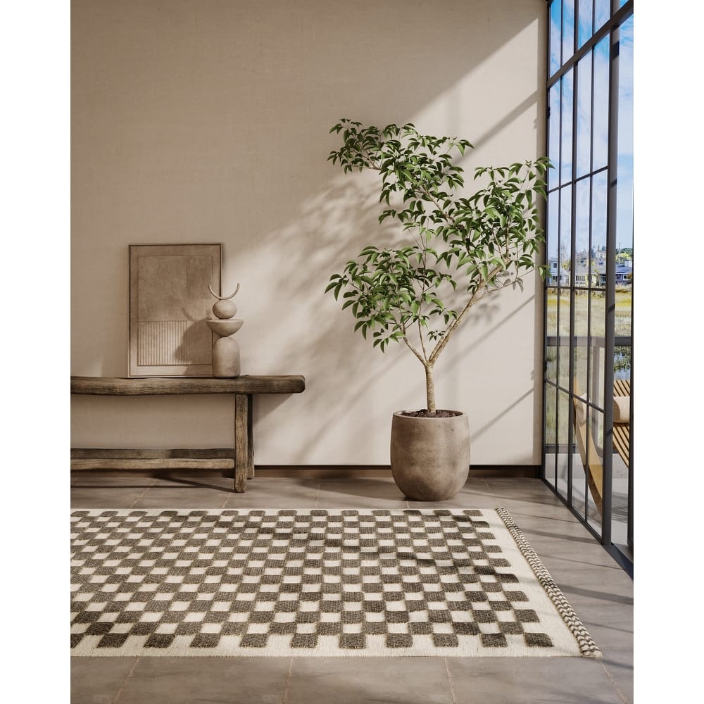 Momeni Willow Hand Woven Wool Checker Area Rug