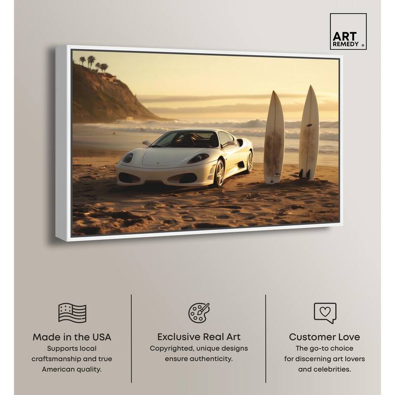 Sunset Beach Drive Canvas by Art Remedy