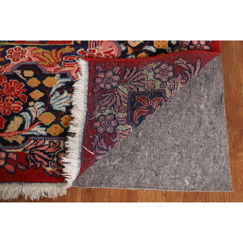 Hand Knotted Oriental 100% Wool Carpet Traditional Floral Red Sarouk Area Rug - 13' 7'' X 10' 7''