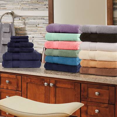 Superior Turkish Cotton 6 Piece Set Solid Plush Heavyweight Towel Set