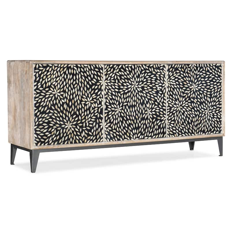 Hooker Furniture 628-85112 Melange 69" Wide Mango Wood Accent Cabinet - Light Wood / Gray