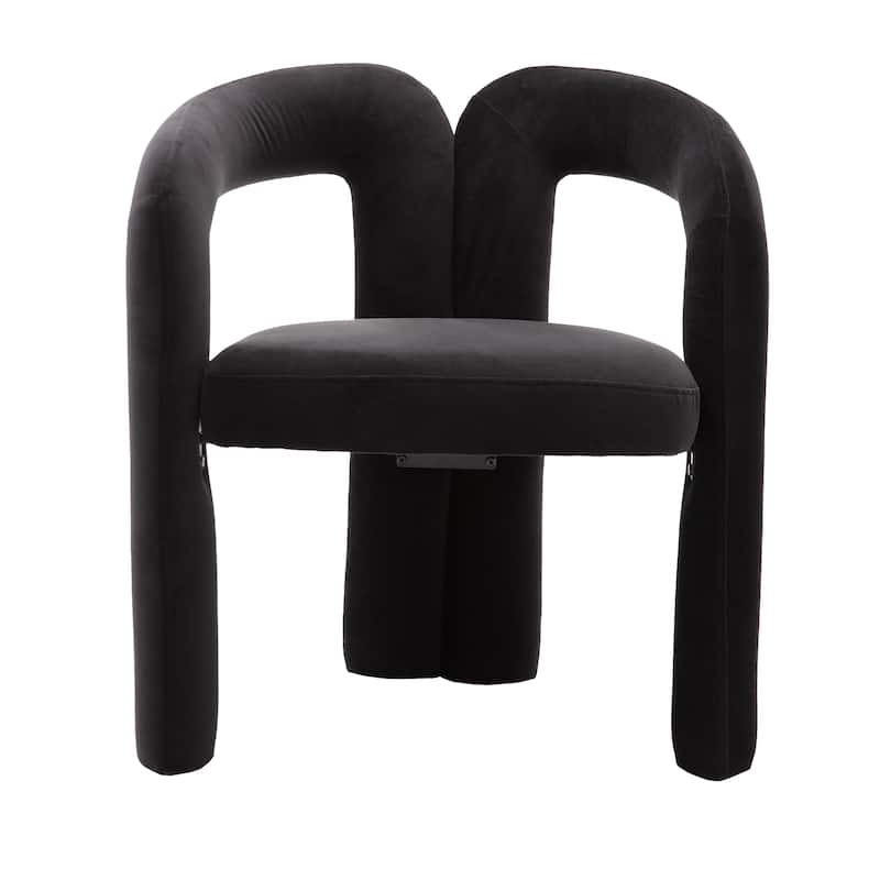 Contemporary Designed Velvet Fabric Upholstered Accent Chair Barrel Side Chairs Kitchen Armchair for Living Room set of 2