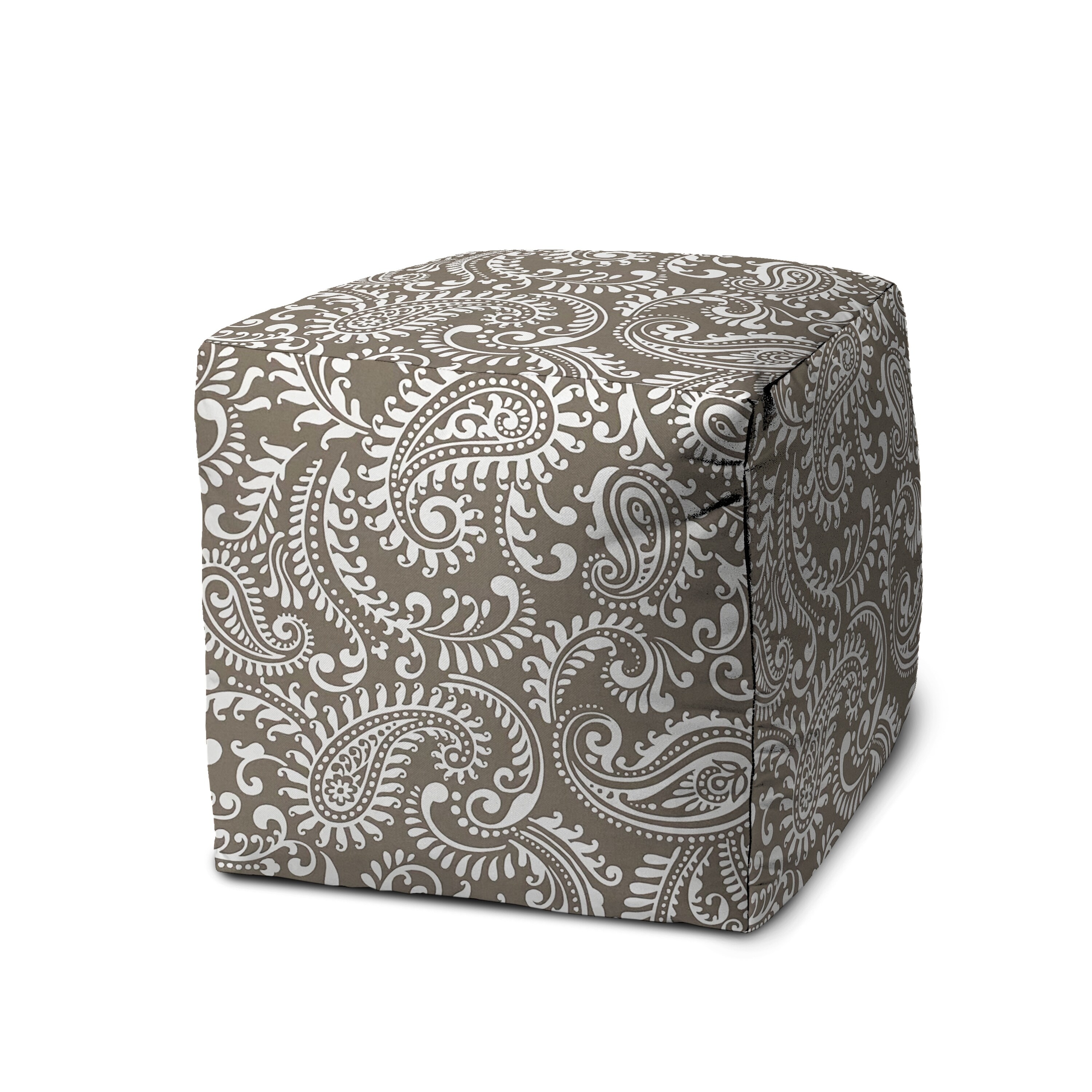 Joita Indoor Outdoor Pouf LEOPER Zipper Cover with Luxury Polyfil Stuffing  17 x 17 x 17 - Bed Bath & Beyond - 35631564