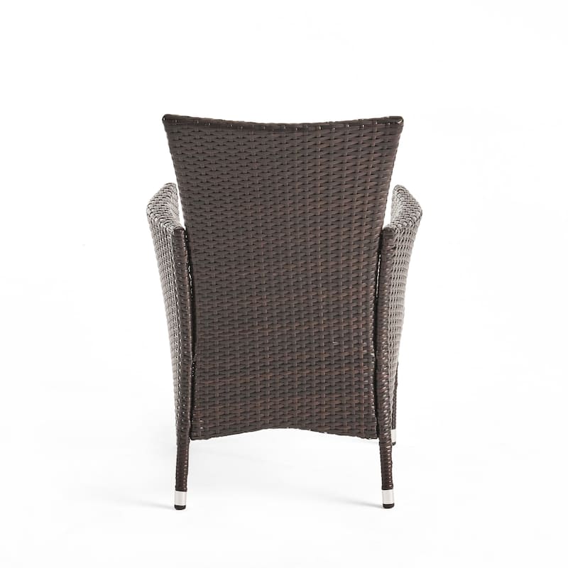 Parker Outdoor 3-piece Wicker Bistro Set with Cushions by Christopher Knight Home