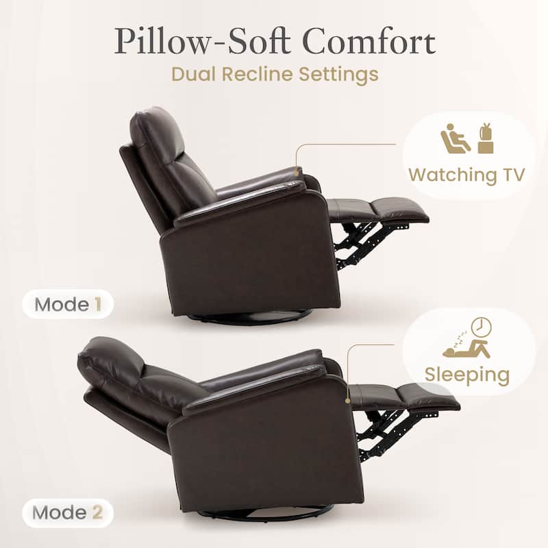 Fabric Recliner Sofa Chair Swivel Rocking Footrest-Single Seat for Living Room