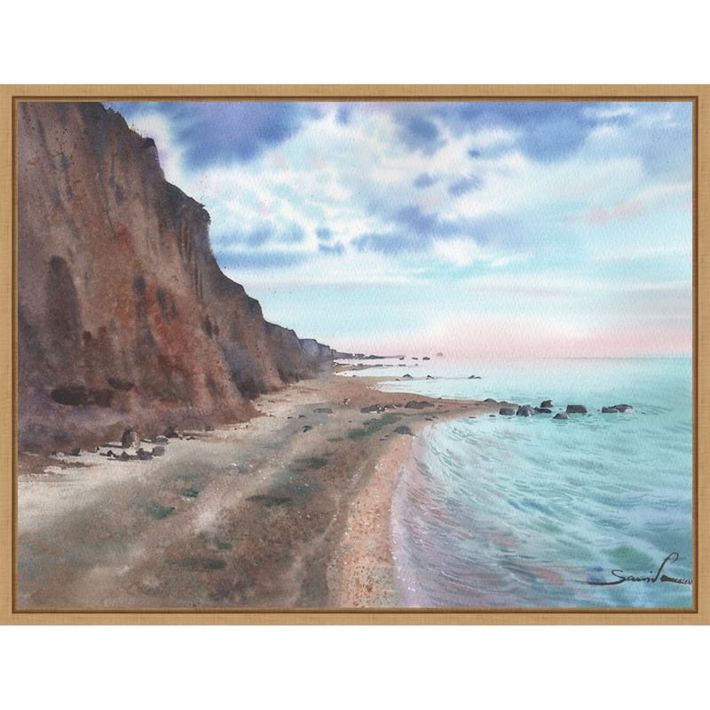 Tropical Wild Beach by Samira Yanushkova Framed Canvas Wall Art Print - Sylvie Natural