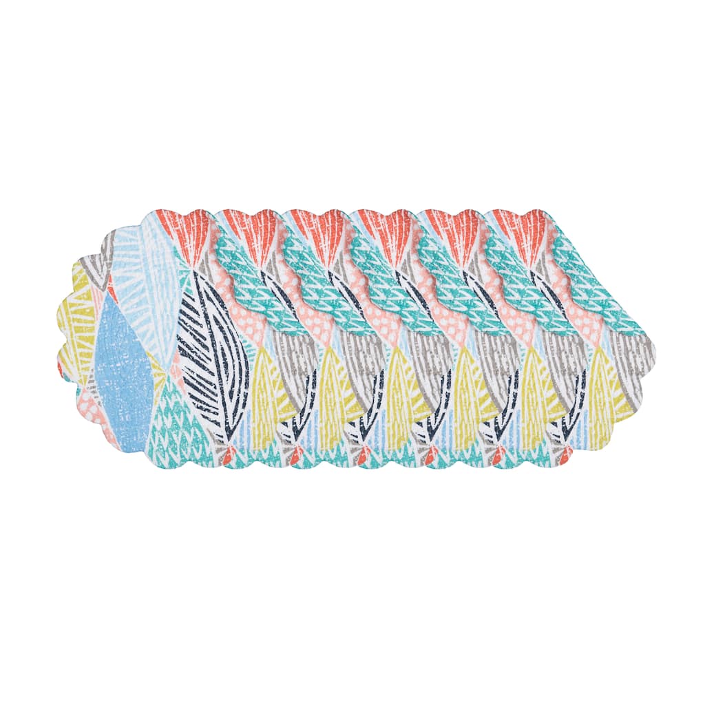 Surfside Sound Round Quilted Placemat Set 6