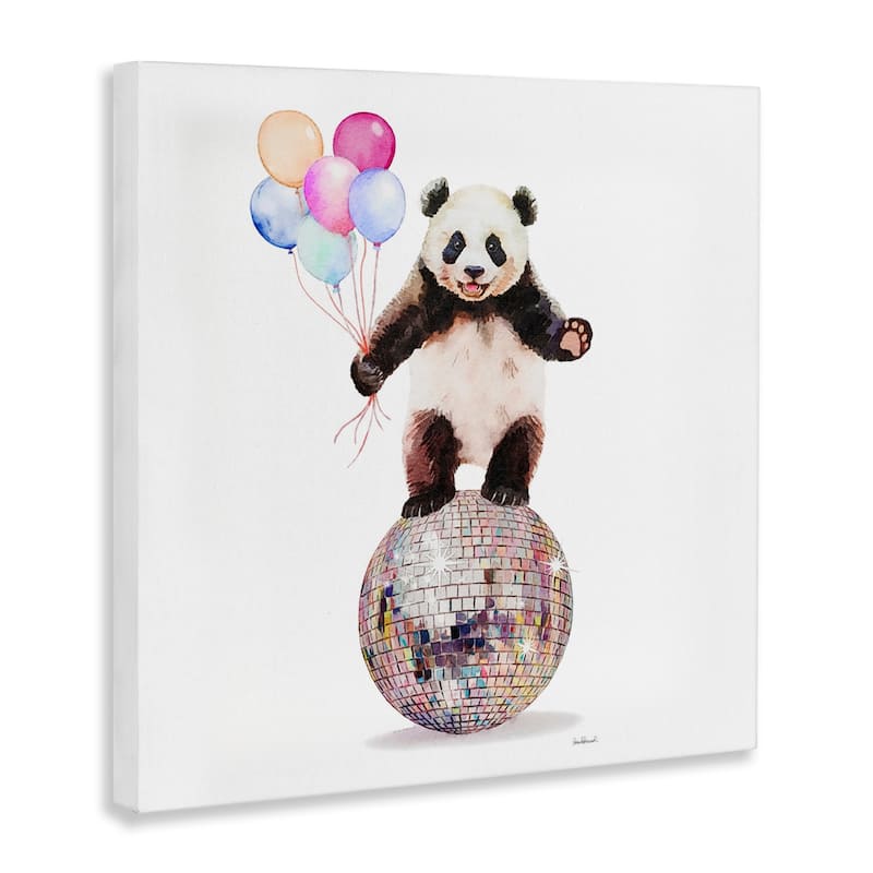 Stupell Panda & Balloons Disco Canvas Wall Art Design By Amanda Greenwood