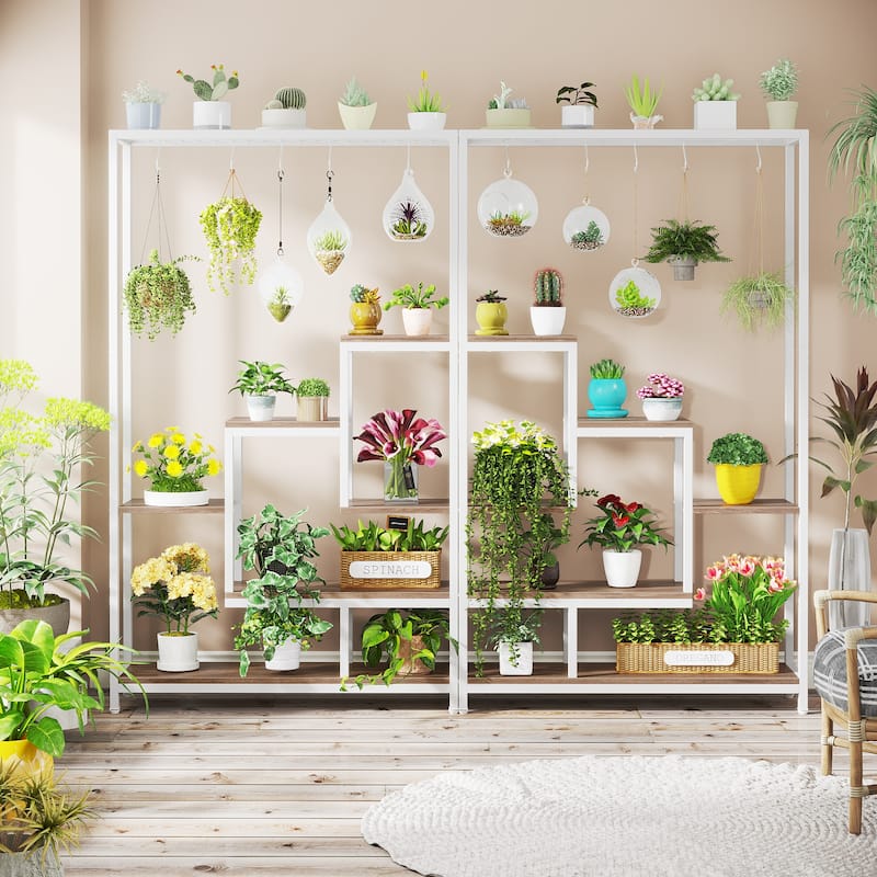 70.9 Inches Tall Indoor Plant Stand with 10PC S Hanging Hooks