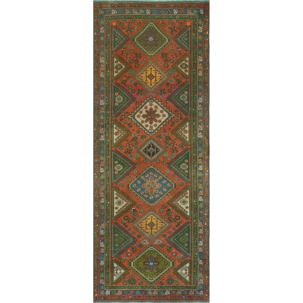 Fine Vintage Distressed Adamarie Rust/Ivory Runner - 4'9" x 12'8"