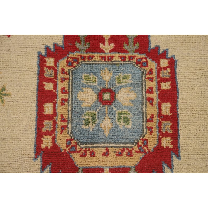 Traditional Kazak Area Rug Hand-Knotted Wool Carpet - 7'0" x 9'11"