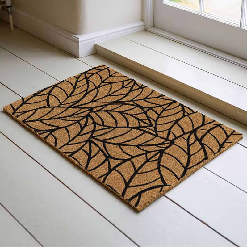 Modern Leaf Pattern Welcome Mat