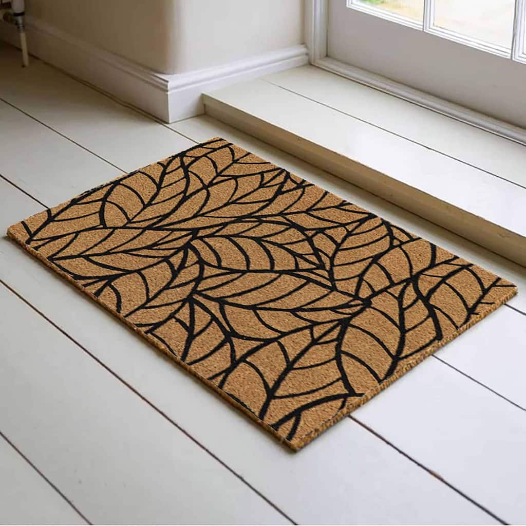 Modern Leaf Pattern Welcome Mat